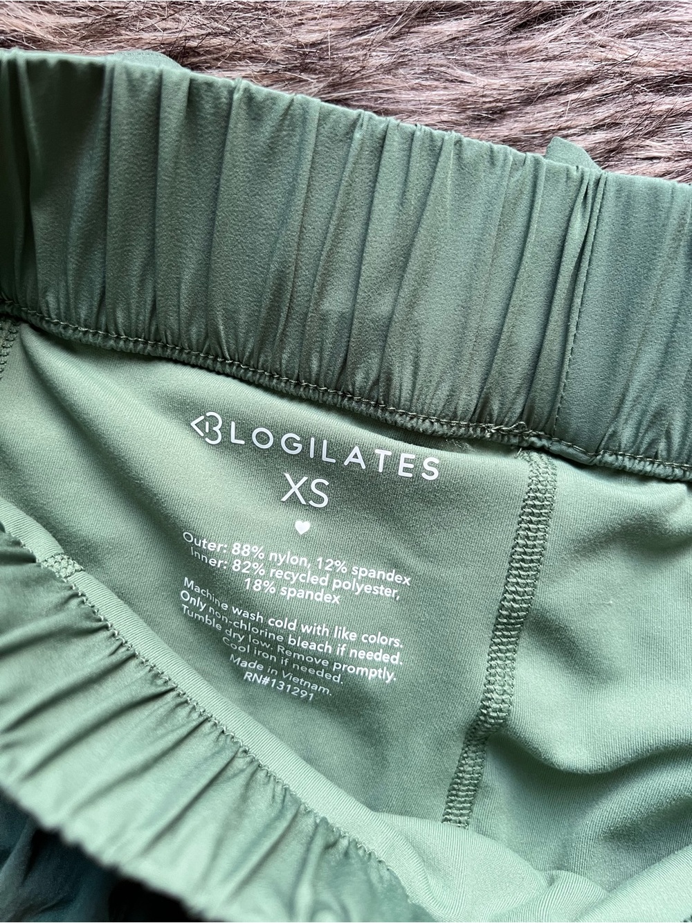 Blogilates XS Olive Green Ruffle Shorts - Picture 4 of 4